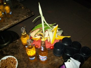 Fruit and Beer platter at the Karaoke Bar