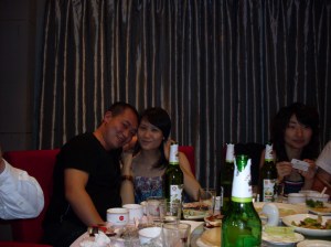 Unwinding at the restaurant 