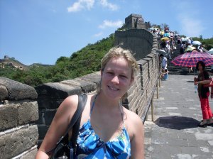 Enjoying the blue sky at the mighty wall