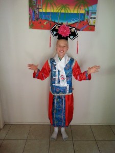 Paige's costume for the procession 